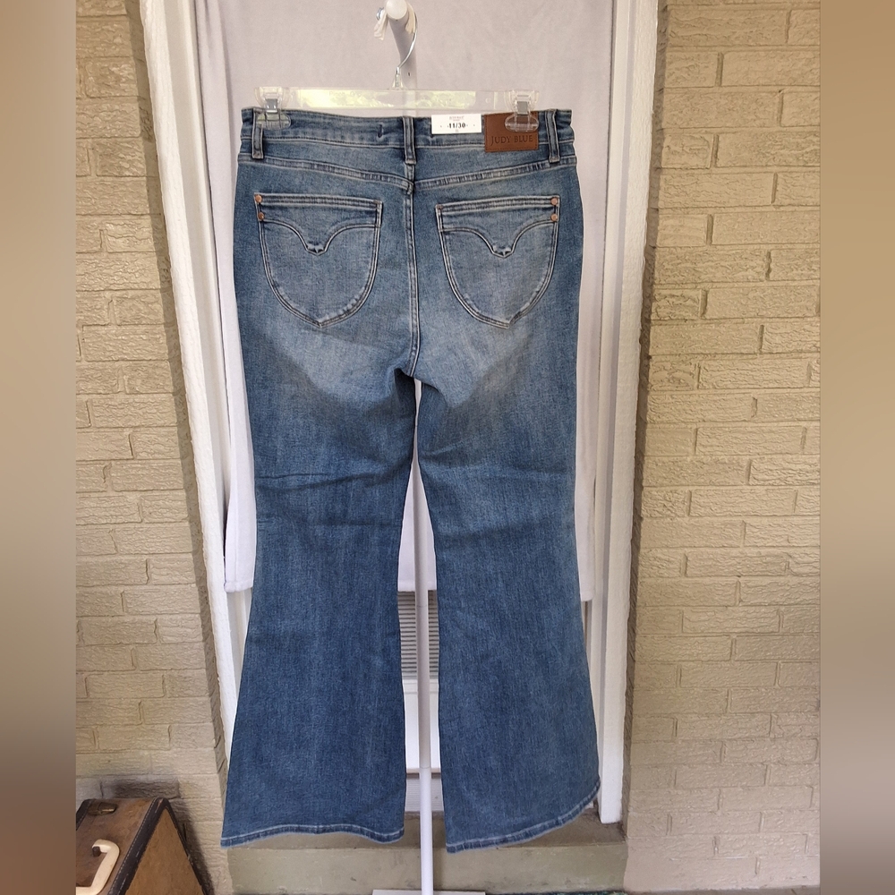 Judy Blue Flare Wide Leg Jeans Blue - Picture 2 of 4